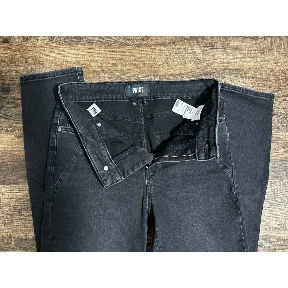Paige Jeans Womens‎ 28 Black Denim Hoxton Ankle Five Pocket Dark Wash DNM-F60